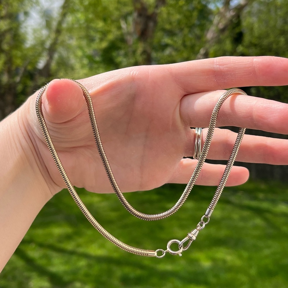 Gold 3mm Snake Chain Necklace with Dog Clip and Spring Ring Closure- 17”